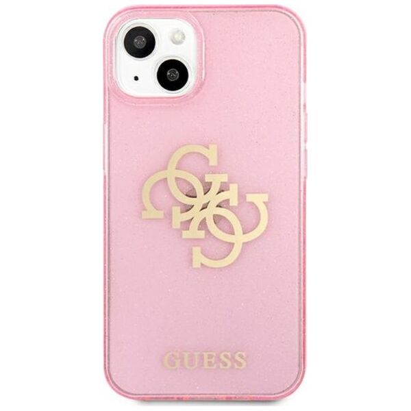 Guess Etui Guess GUHCP13MPCUGL4GPI Apple iPhone 13 różowy/pink hard case Glitter 4G Big Logo