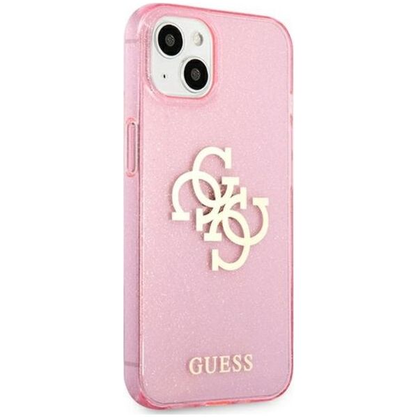 Guess Etui Guess GUHCP13MPCUGL4GPI Apple iPhone 13 różowy/pink hard case Glitter 4G Big Logo