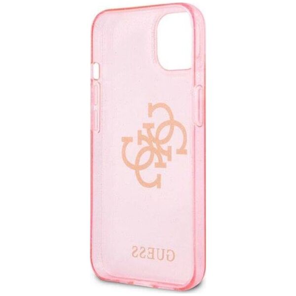 Guess Etui Guess GUHCP13MPCUGL4GPI Apple iPhone 13 różowy/pink hard case Glitter 4G Big Logo