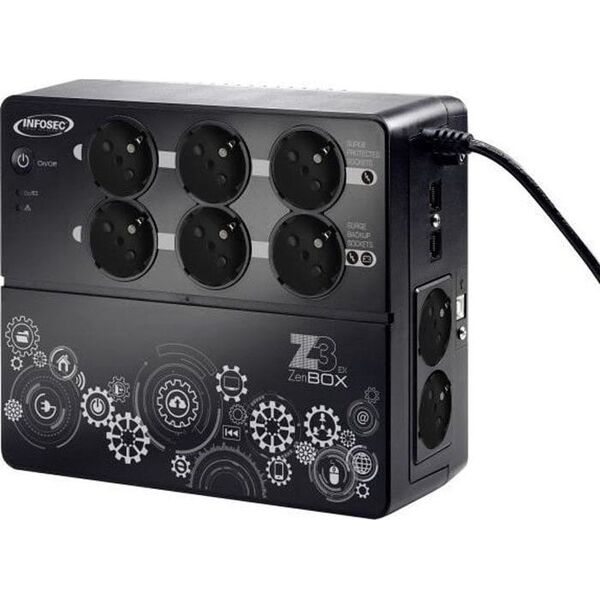 Infosec INFOSEC Falownik wysokiej czestotliwosci Z3 ZenBox EX 700 - 700 VA 8 gniazd FR / SCHUKO