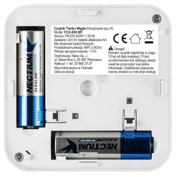 Czujnik czadu Firesco FCO-850 WF bateryjny Wifi Tuya