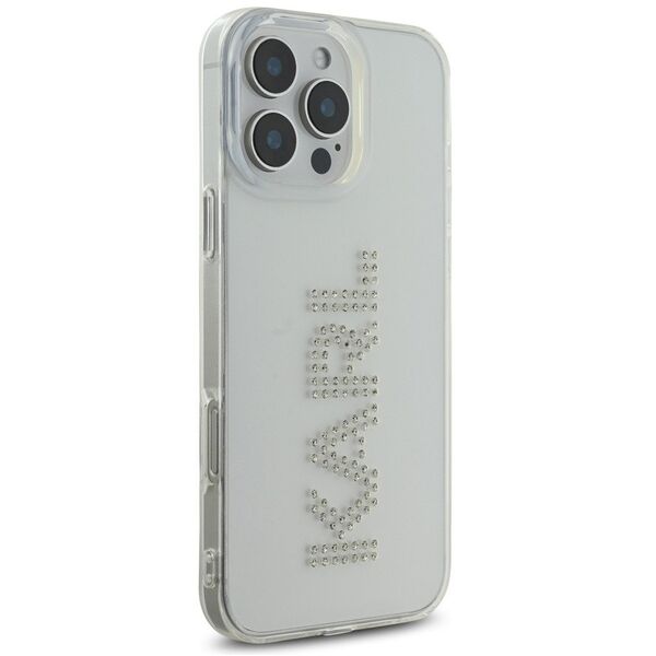 ETUI KARL LAGERFELD IML RHINESTONES LOGO DO IPHONE 16 PRO PRZEZROCZYSTY