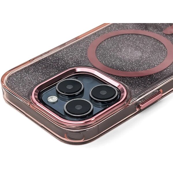 ETUI WOZINSKY GLITTER CASE Z MAG SAFE NA SAMSUNG GALAXY S25 - RÓŻOWE Z BROKATEM