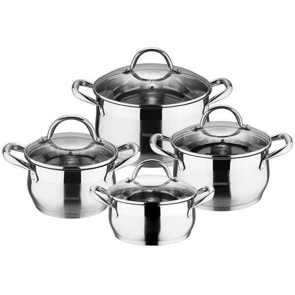 Zestaw Garnków Stalowych 8 Elem. Gourmet Line Bg-6523