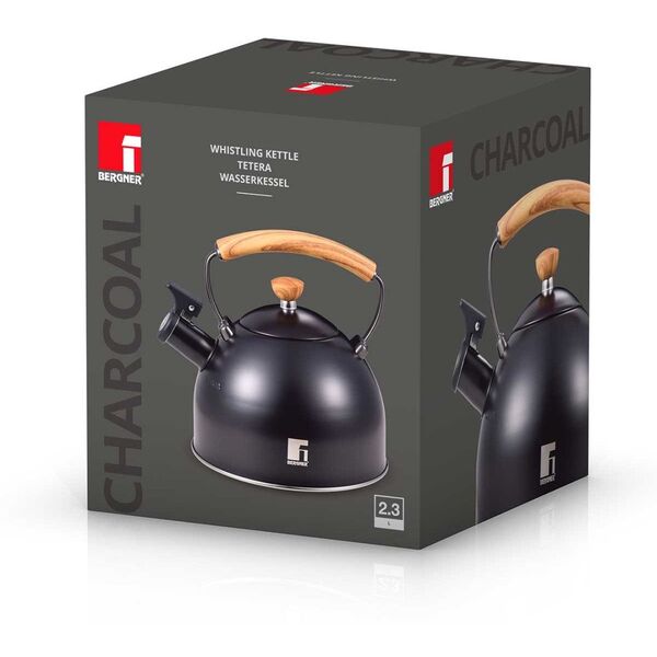 Czajnik Stalowy Z Gwizdkiem 2,3l Bergner Bg-37312 Charcoal