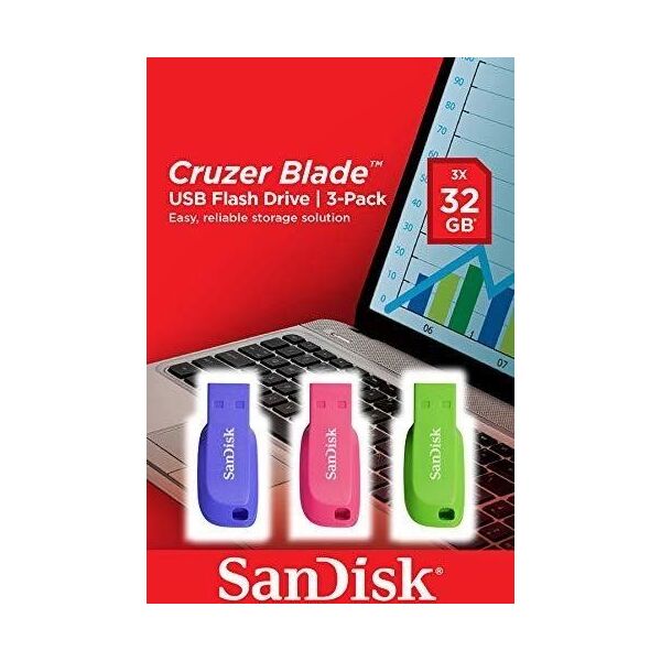 Pendrive SanDisk Cruzer Blade (3 sztuki), 32 GB  (SDCZ50C-032G-B46T)