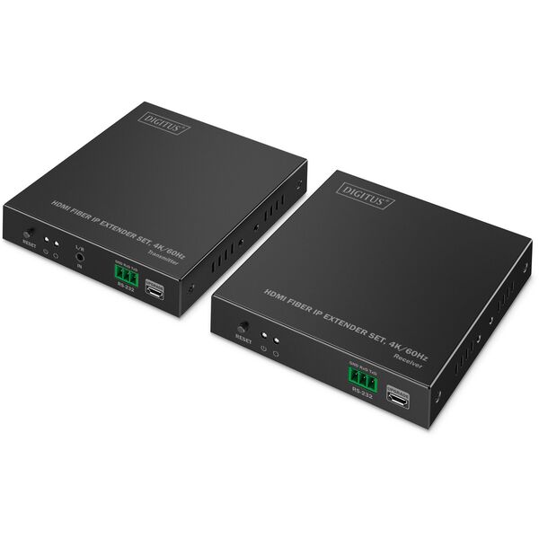 DIGITUS Extender Set HDMI Fiber IP 4K/60Hz schwarz