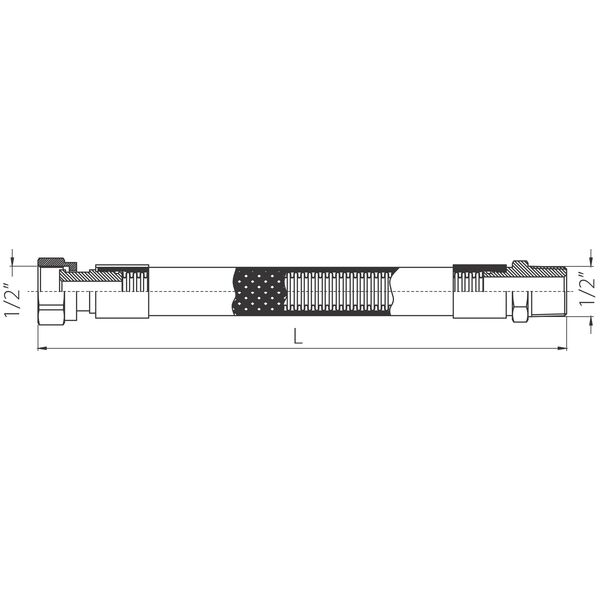 Ferro Wąż do gazu 1/2" 75cm WG0750