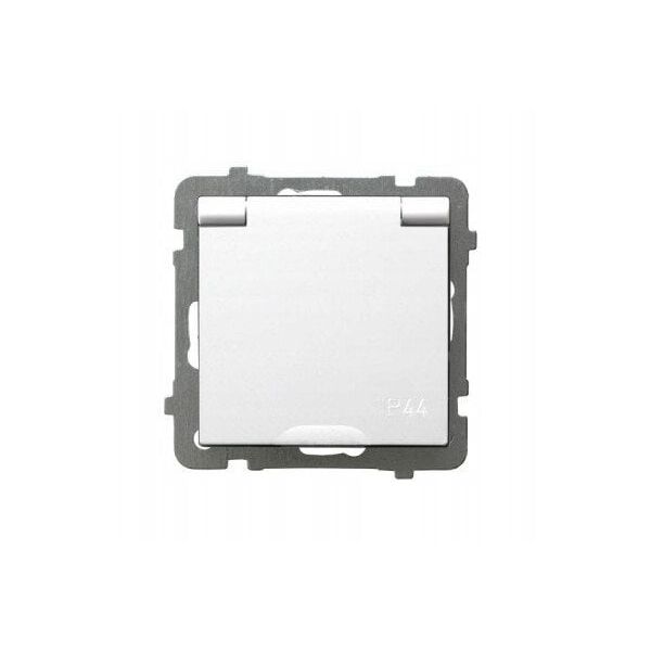 Ospel AS INVEST Gniazdo bryzgoszczelne z/u IP44 klapka biała GPH-1GZ/MW-T - GPH-1GZ/MW-T