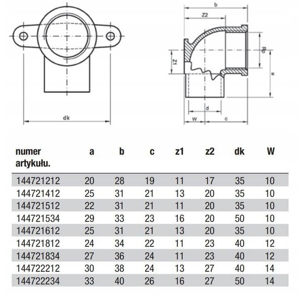 SANHA KOLANO 90 Z LAPAMI 18X1/2" 4472 BRAZ - 144721812