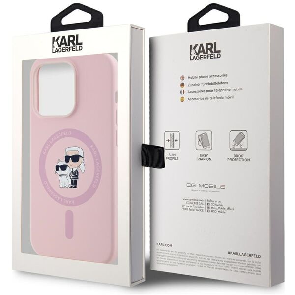 ETUI KARL LAGERFELD SILICONE KARL&CHOUPETTE MAGSAFE DO IPHONE 14 PRO MAX RÓŻOWY