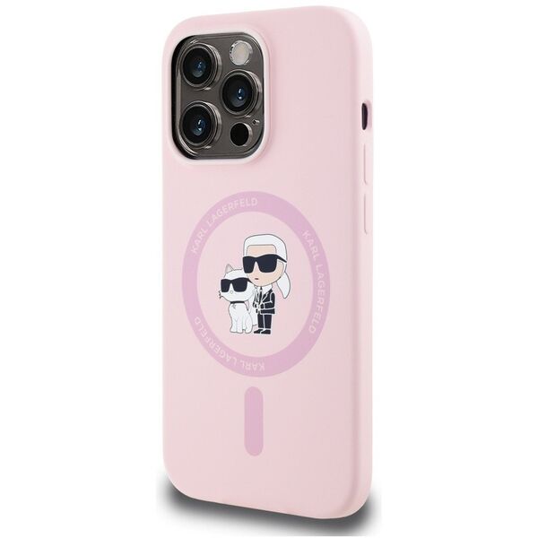ETUI KARL LAGERFELD SILICONE KARL&CHOUPETTE MAGSAFE DO IPHONE 14 PRO RÓŻOWY
