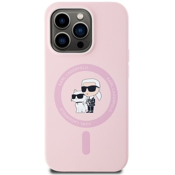 ETUI KARL LAGERFELD SILICONE KARL&CHOUPETTE MAGSAFE DO IPHONE 14 PRO RÓŻOWY