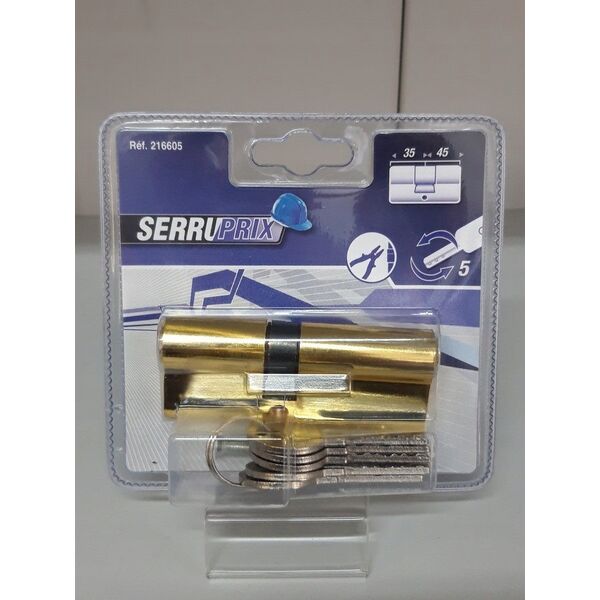 Spynos cilindras SERRUPRIX Tiger 6, 5 raktai, zalvarinis, 45x35 mm, 216605