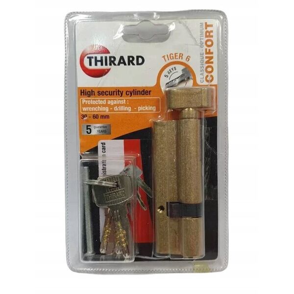 Spynos cilindras THIRARD, Tiger 6, su uzsuktuku,60 x 30 5 raktai zalv., 293765