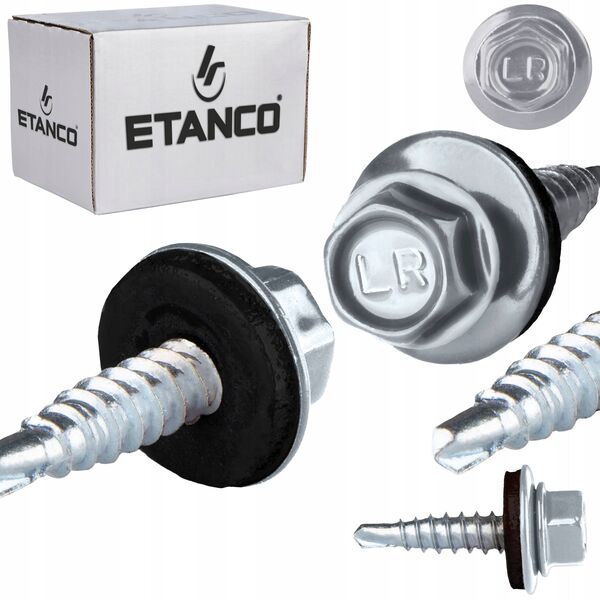 Stoginiai savisriegiai ETANCO, 4,8 x 20 mm, 250 vnt., cinkuoti, su tarpine