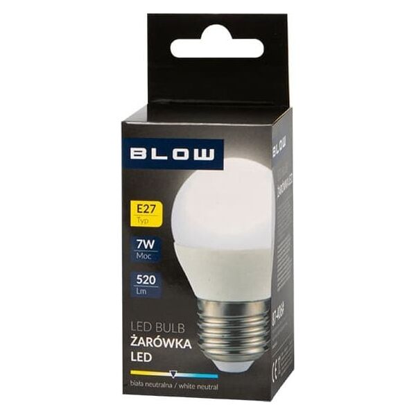Blow 87-406# Żarówka led  e27 g45 eco 7w b.neutralna