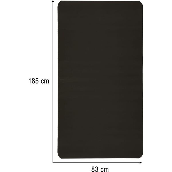 Mata do ćwiczeń jogi gruba 185x80x1,5 cm czarna