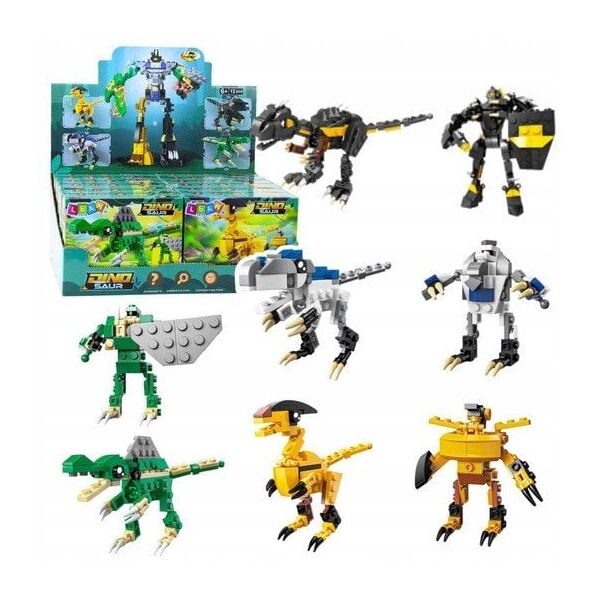 Klocki Konstrukcyjne Dinozaur Robot 2w1 57-70 el. Mix