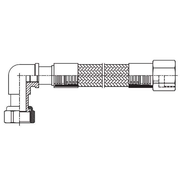 Ferro Wąż do gazu nakrętno-nakrętny 1/2" 2,00m PVC z kolanem (WGK2000)