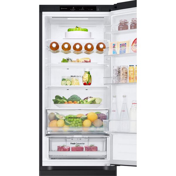 LG GBV3200DEP lodówko-zamrażarka Wolnostojący 387 l D Czarny