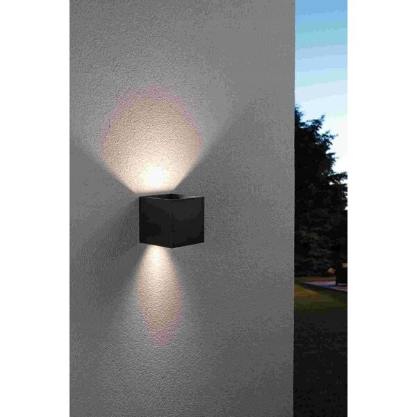Kinkiet Paulmann Oprawa elewacyjna CYBO LED SH Zigbee RGBW+ 2x2.5W 2000K-6500K 2x150lm IP44 100x100mm 230V antracyt / aluminium
