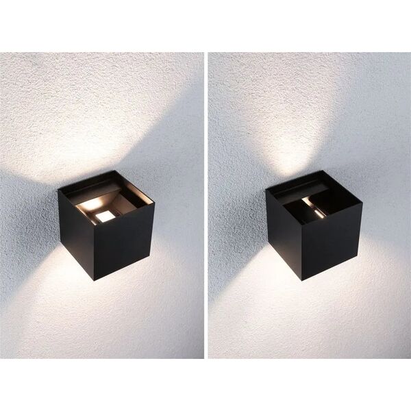 Kinkiet Paulmann Oprawa elewacyjna CYBO LED SH Zigbee RGBW+ 2x2.5W 2000K-6500K 2x150lm IP44 100x100mm 230V antracyt / aluminium