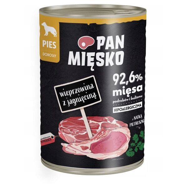 Karma mokra dla psa Wieprzowina z jagnięciną (dorosły) 400g