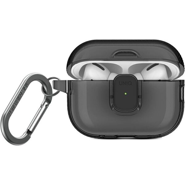 Etui UNIQ Glase Pro do Apple AirPods Pro 2 Lock Case dymny