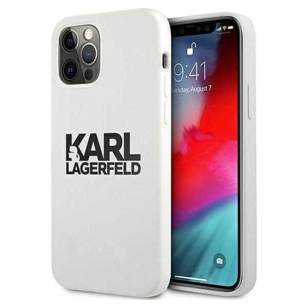 Karl Lagerfeld Karl Lagerfeld KLHCP12LSLKLWH iPhone 12 Pro Max 6,7" Silicone Stack Logo biały/white