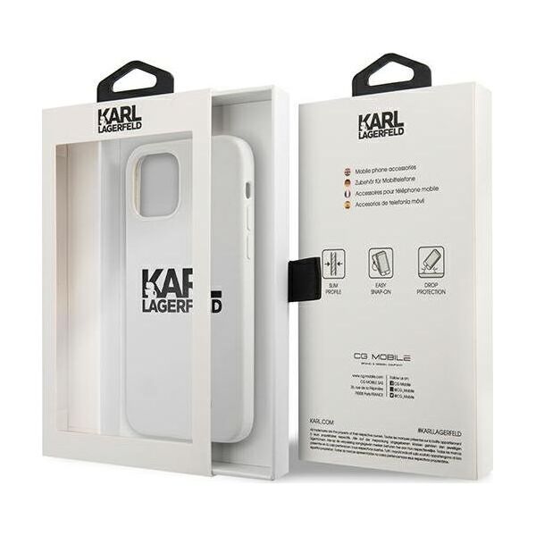 Karl Lagerfeld Karl Lagerfeld KLHCP12LSLKLWH iPhone 12 Pro Max 6,7" Silicone Stack Logo biały/white