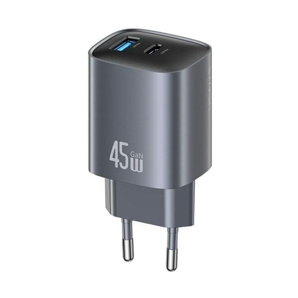 Ładowarka sieciowa USAMS CC290 T66 45W   GaN 1xUSB-A 1xUSB-C tarnish