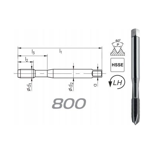 Fanar GWINTOWNIK M 8 DIN-371B LH (6H) HSSE 800