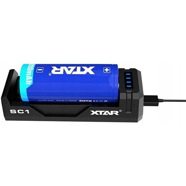 Ładowarka do akumulatorów cylindrycznych Li-ion 18650 USB-C - 1 kanał