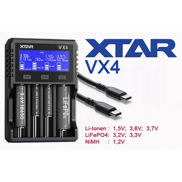 Ładowarka do akumulatorów Li-ion 1,5V / 3,6 / 3,7V / Li-FePO4 / Ni-MH - 4 kanały