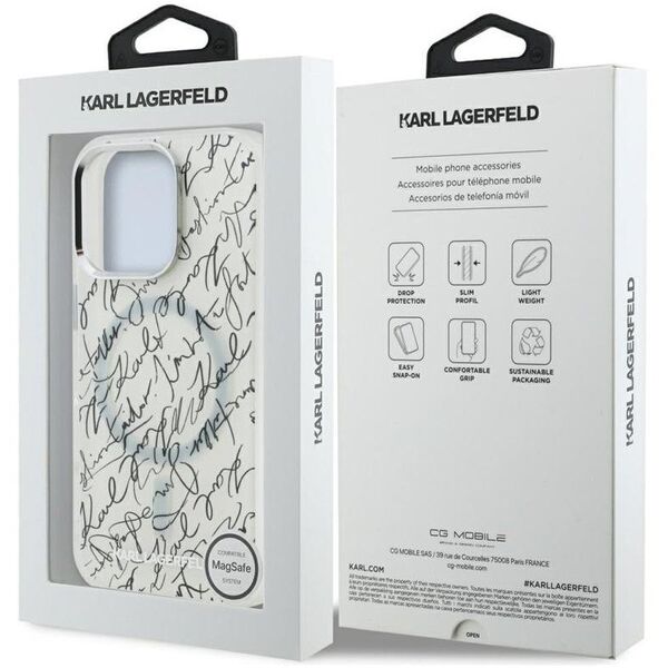 ETUI MAGSAFE KARL LAGERFELD DO IPHONE 16 PRO, Case Białe, Magnetyczne Modne