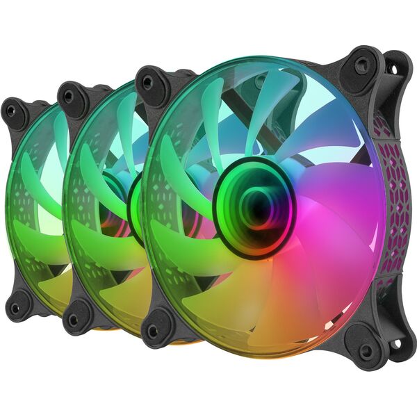 Mars Gaming MF-3DKIT Infinity Mirror ARGB 120mm Remote Control Computer Cooler Kit