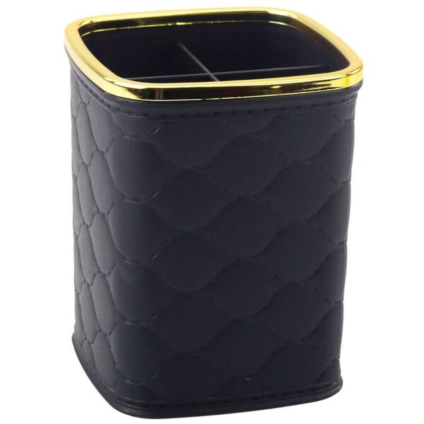 Organizer Pojemnik Na Pędzle Cztery Przegrody Czarny 12 x 9,5cm LEAN