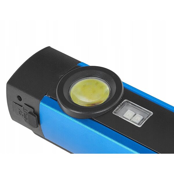 Latarka wielofunkcyjna z magnesem + UV LED COB 5W 2000mAh 300lm IP54 – kartonik wystawowy (12/96)