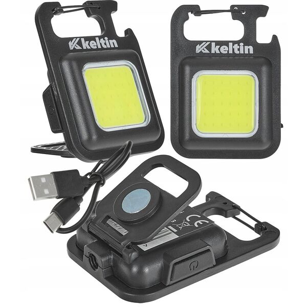 Latarka mini – kieszonkowa z magnesem LED COB 6W 500mAh 300lm IPX4 – kartonik wystawowy (18/216)