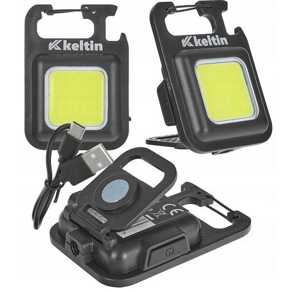 Latarka mini – kieszonkowa z magnesem LED COB 6W 500mAh 300lm IPX4 – kartonik wystawowy (18/216)