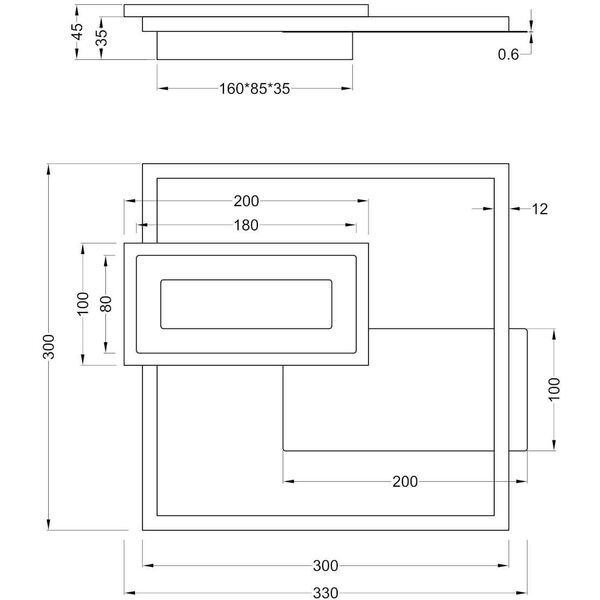 Ledowy plafon Spiro R67862132 RL Light LED 22W 3000K prostokątny czarny
