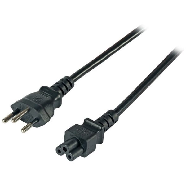 EFB Netzkabel Schweiz Typ 12 - C5 180°,sw,1.8m,3x0.75mm