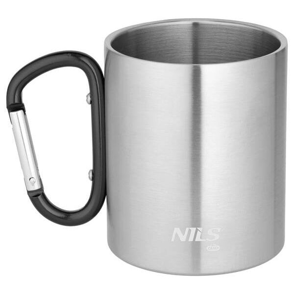 NC17110 KUBEK KEMPINGOWY Z KARABIŃCZYKIEM 330 ML STAL NIERDZEWNA CZARNY NILS CAMP