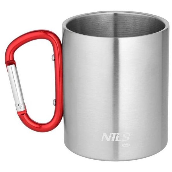 NC17110 KUBEK KEMPINGOWY Z KARABIŃCZYKIEM 330 ML STAL NIERDZEWNA CZERWONY NILS CAMP