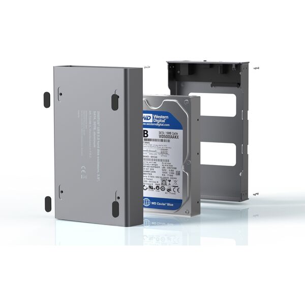 Obudowa USB 3.0 na dysk SSD/HDD 3.5 SATA III max. 16 TB z zasilaczem, aluminiowa