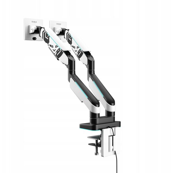 Podwójny uchwyt na monitory 49 cali, biało-czarny X-Arm Dual RGB