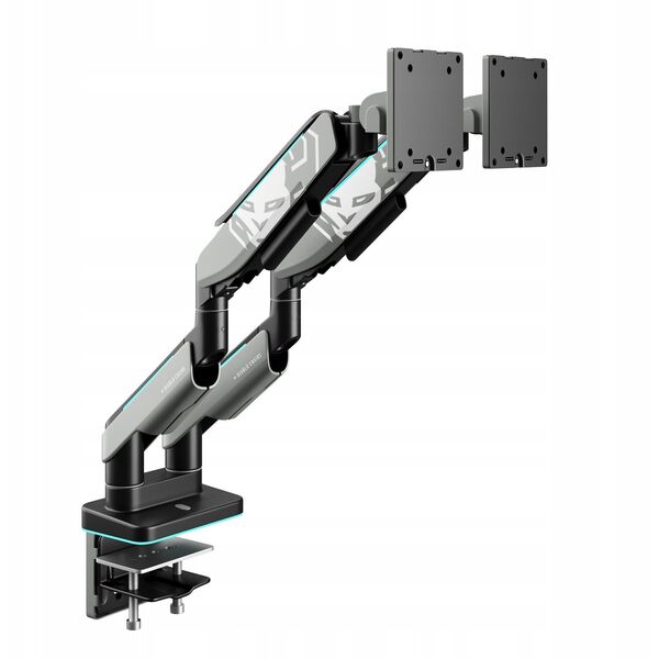 Podwójny uchwyt na monitory 49 cali, szaro-czarny RGB X-Arm Dual