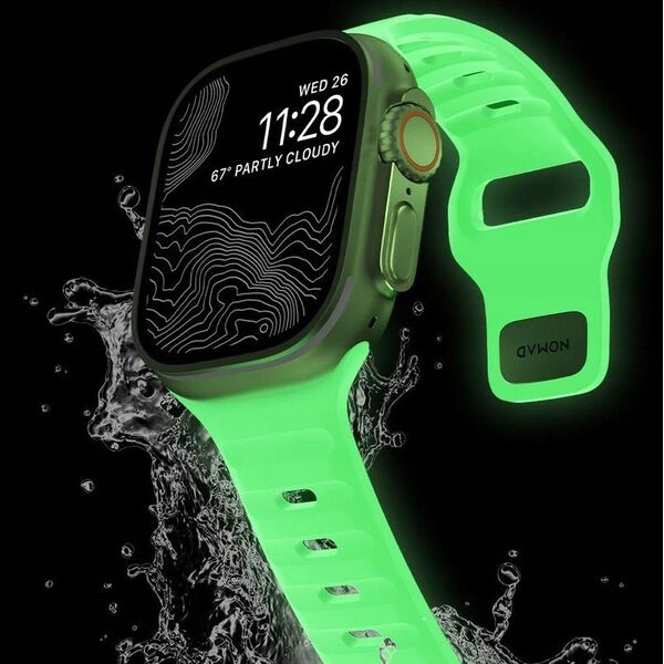 Nomad Nomad Sport Strap, Glow 2.0 - Apple Watch Ultra 2/1 (49mm) 9/8/7 (45mm)/6/SE/5/4 (44mm)/3/2/1 (42mm) 13239855 856504015800