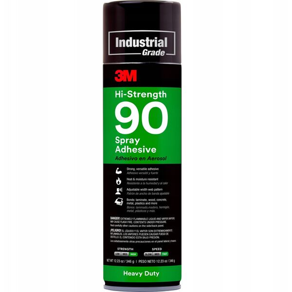 3MTM Σπρέι υψηλής αντοχής 90, Διαφανές, 500 ml, 12 τεμ/κτ